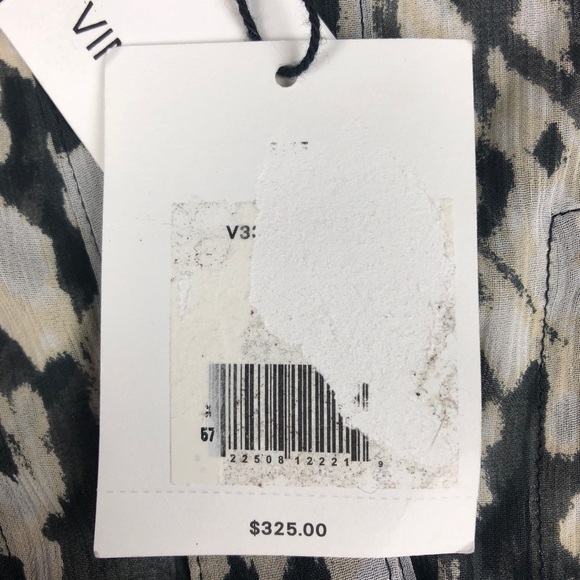 NWT Vince 100% Silk Basketweave Print Shirt Top Blouse Size 2 new with tags - Picture 5 of 6